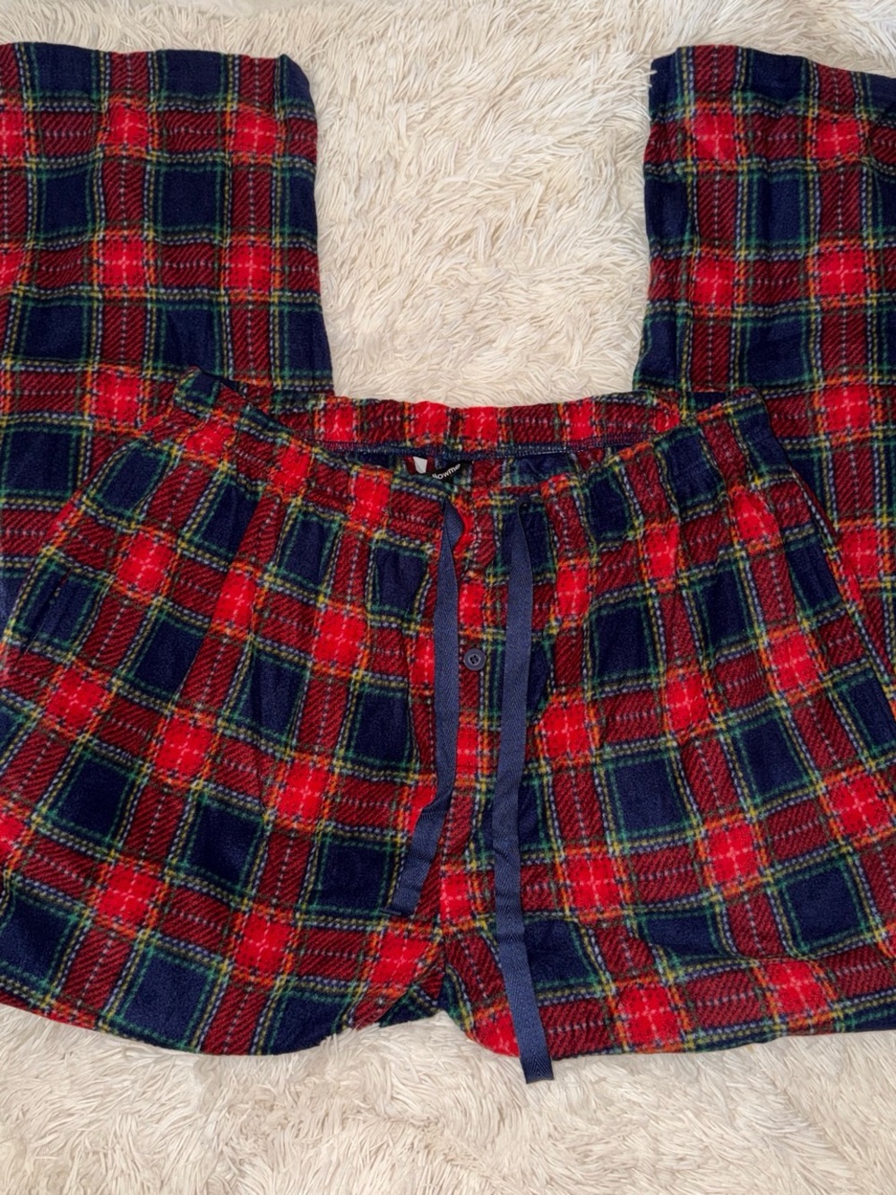 Cozy Red & Navy Plaid Flannel Lounge longer